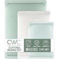 thumbnail image 1 of COOK WITH COLOR Cutting Boards for Kitchen, Extra Large Jumbo-Sized 3-Piece Set with Rubber Border, Mint, 1 of 7