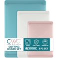 thumbnail image 1 of COOK WITH COLOR Cutting Boards for Kitchen, Extra Large Jumbo-Sized 3-Piece Set with Rubber Border, Teal, 1 of 7