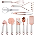 thumbnail image 1 of COOK WITH COLOR Kitchen Utensils Set, 10-Piece Stainless Steel Utensils with Soft Touch Handles, Copper White, 1 of 8