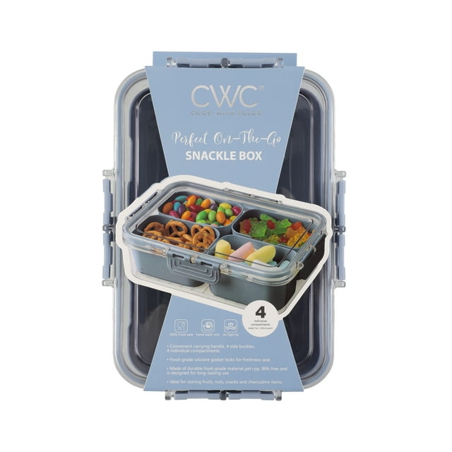 COOK WITH COLOR MINI 4 DIVIDER SNACKLE BOX BLUE