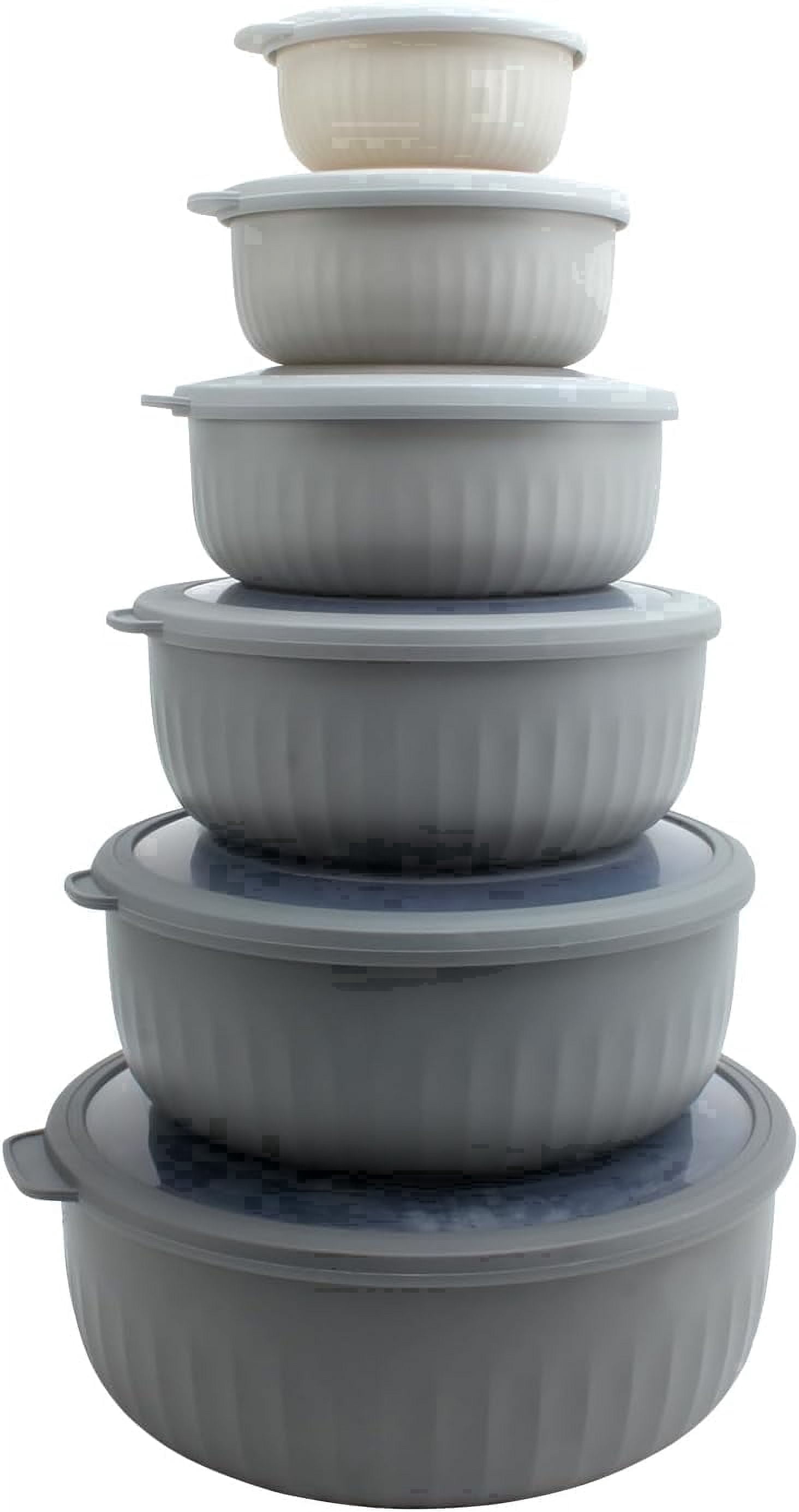 COOK WITH COLOR, Meal Prep Containers Wide Mixing Bowls 12 pcs, Gray ...