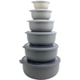 thumbnail image 1 of COOK WITH COLOR Meal Prep Containers Wide Mixing Bowls Food Storage Containers with Lids, Gray 12 Pcs, 1 of 8