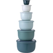 COOK WITH COLOR Meal Prep Containers Wide Mixing Bowls Food Storage Containers with Lids, Teal Deep 12 Pcs
