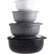 COOK WITH COLOR Mixing Bowls with Lids, 8-Piece Set, White