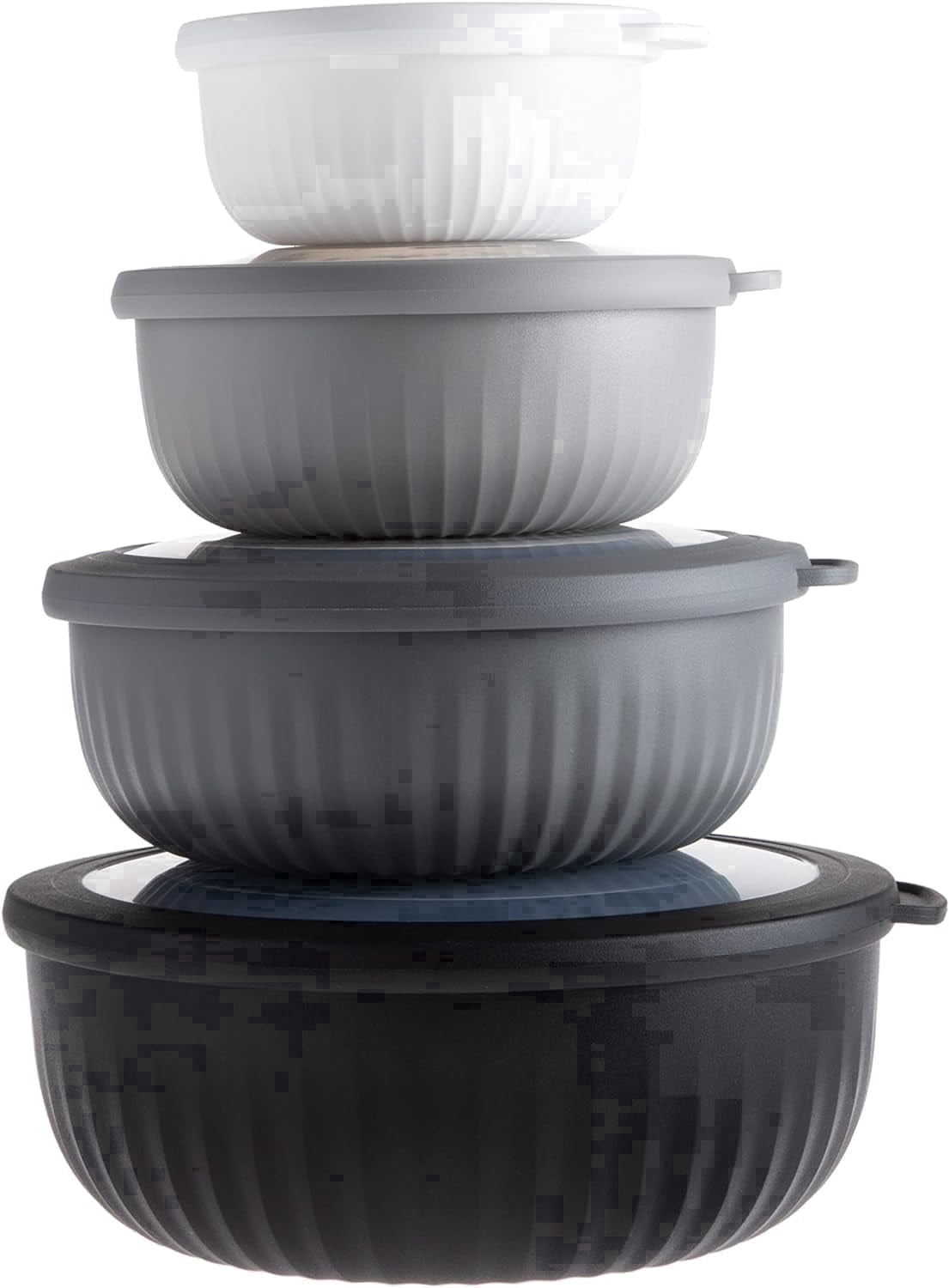 COOK WITH COLOR Meal Prep Containers 8 Pcs White Mixing Bowls Food ...