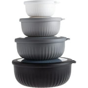 COOK WITH COLOR Meal Prep Containers, Wide Mixing Bowls Food Storage with Lids, 8 Pc Set