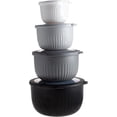 thumbnail image 1 of COOK WITH COLOR Meal Prep Containers, Wide Mixing Bowls Food Storage with Lids, Black Ombre Deep, 8 Pc Set, 1 of 9