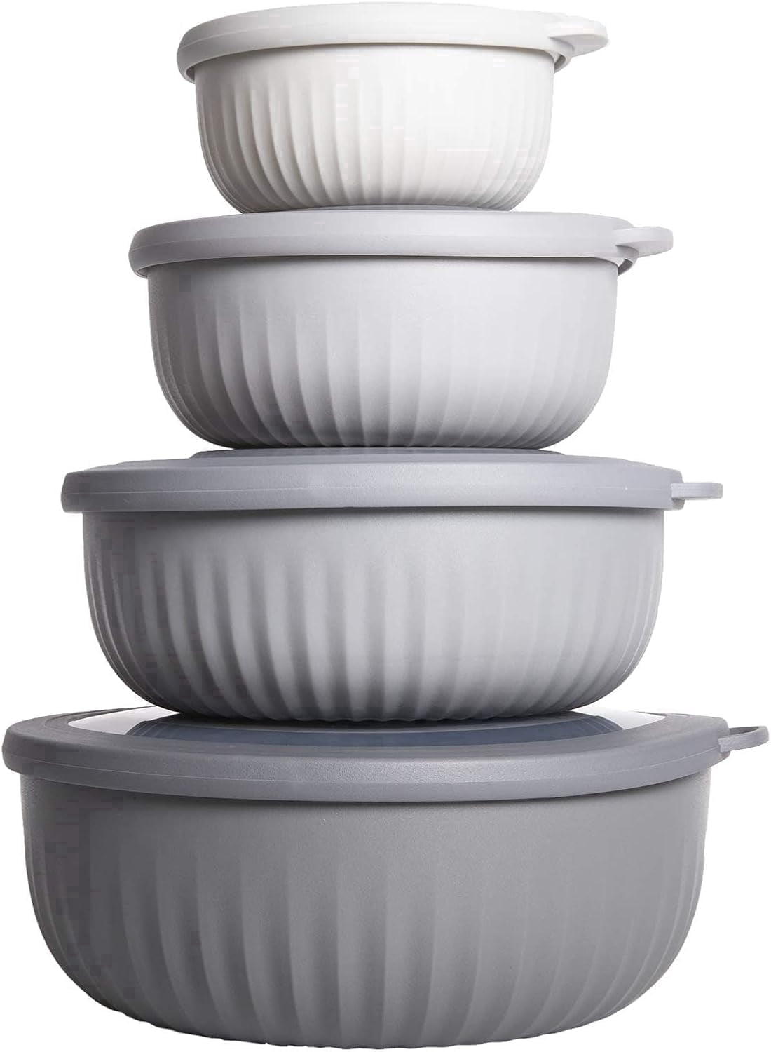 COOK WITH COLOR Meal Prep Containers, Wide Mixing Bowls Food Storage with Lids, Gray Ombre, 8 Pc Set - Walmart.com