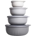 thumbnail image 1 of COOK WITH COLOR Meal Prep Containers, Wide Mixing Bowls Food Storage with Lids, Gray Ombre, 8 Pc Set, 1 of 9