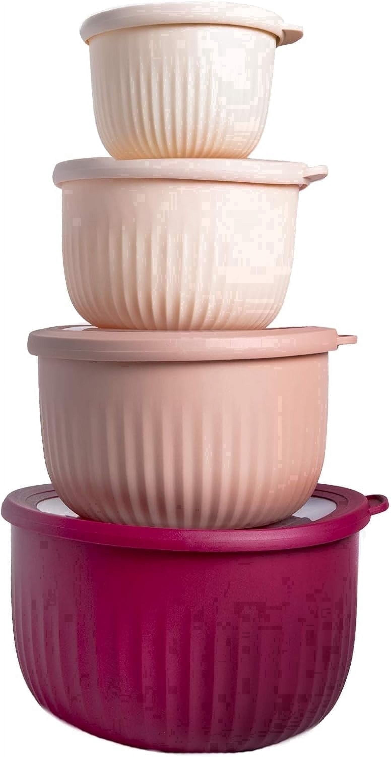 COOK WITH COLOR Meal Prep Containers and Wide Mixing Bowls Set, Rose ...