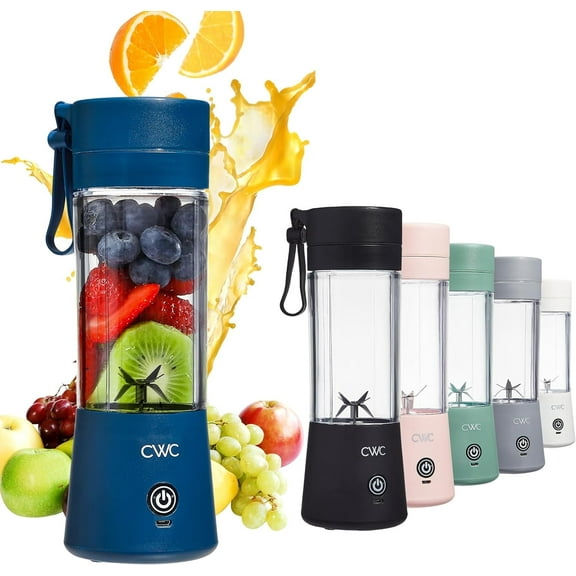 COOK WITH COLOR Mini Smoothie Blender, 250-Watt Portable Travel Blender, Blue