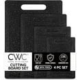 thumbnail image 1 of COOK WITH COLOR 4-Piece Non-Slip Cutting Board Set with Easy Grip Handle, Black, 1 of 8