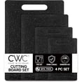 thumbnail image 1 of COOK WITH COLOR Cutting Boards for Kitchen, Non-Slip Easy Grip Handle Set for Meat, Veggies, and Fruits, 4 Cutting Boards, Black, 1 of 8