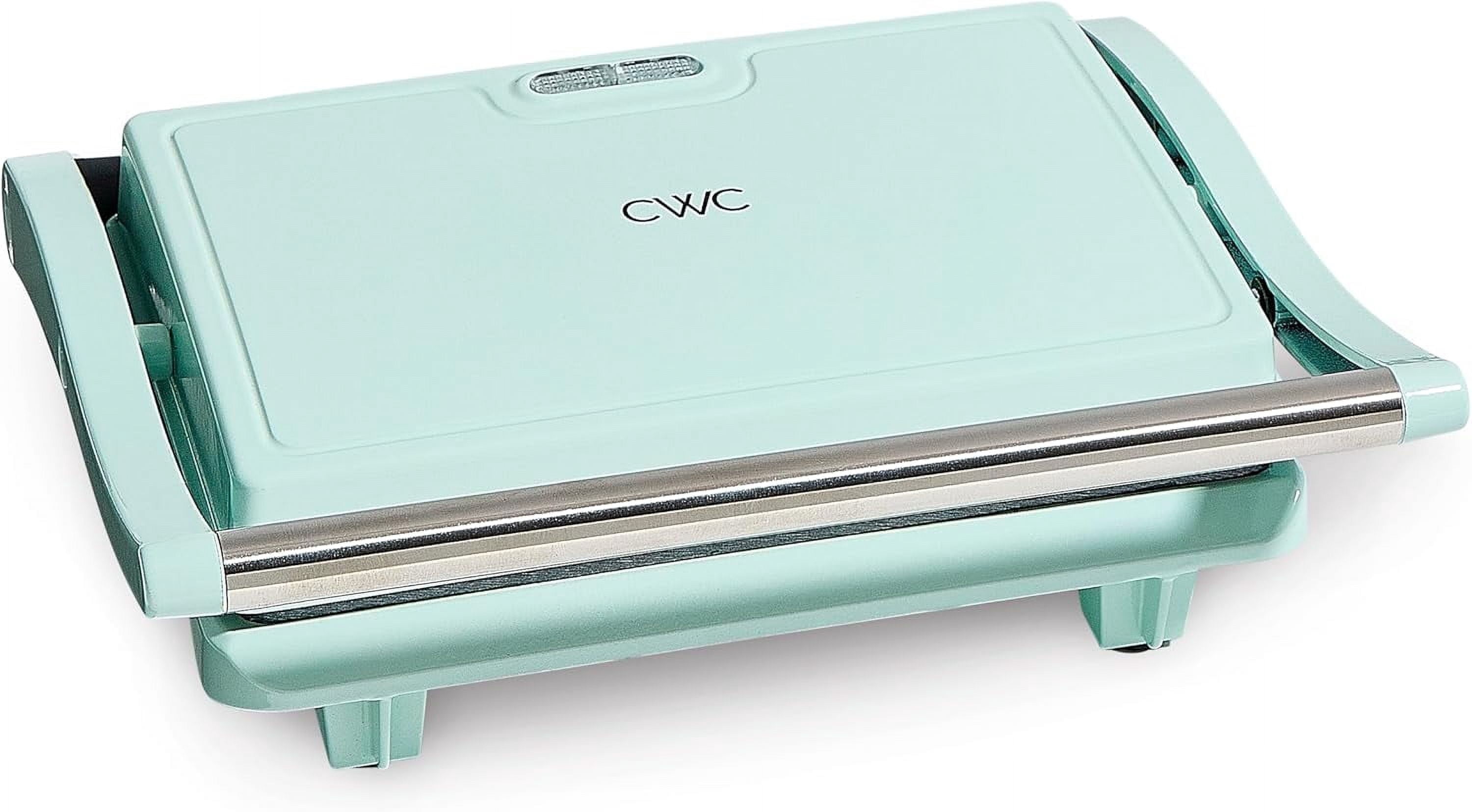 COOK WITH COLOR Panini Maker 2-Slice Panini Press Electric Grill, 760 Watts, Sage