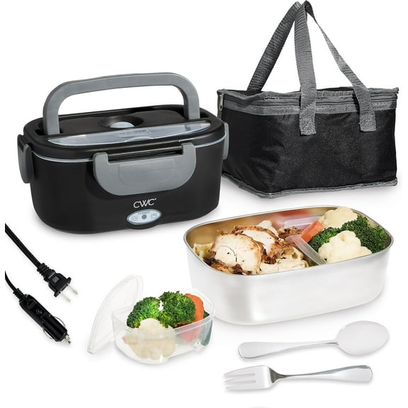 COOK WITH COLOR Portable Food Warmer Electric Lunch Box, 1.5L Capacity, Black