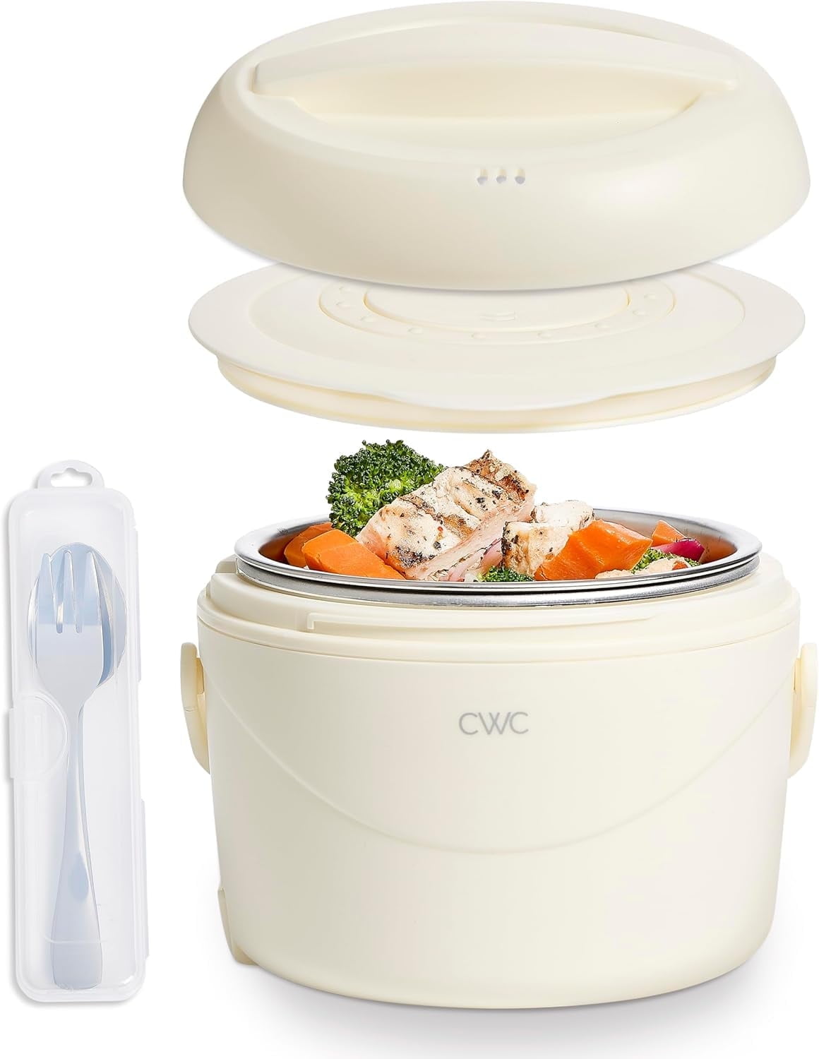 COOK WITH COLOR Round Electric Lunch Box Portable Food Warmer, 1.1L ...