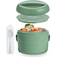thumbnail image 1 of COOK WITH COLOR Round Electric Lunch Box Portable Food Warmer, 1.1L Capacity, Green, 1 of 5