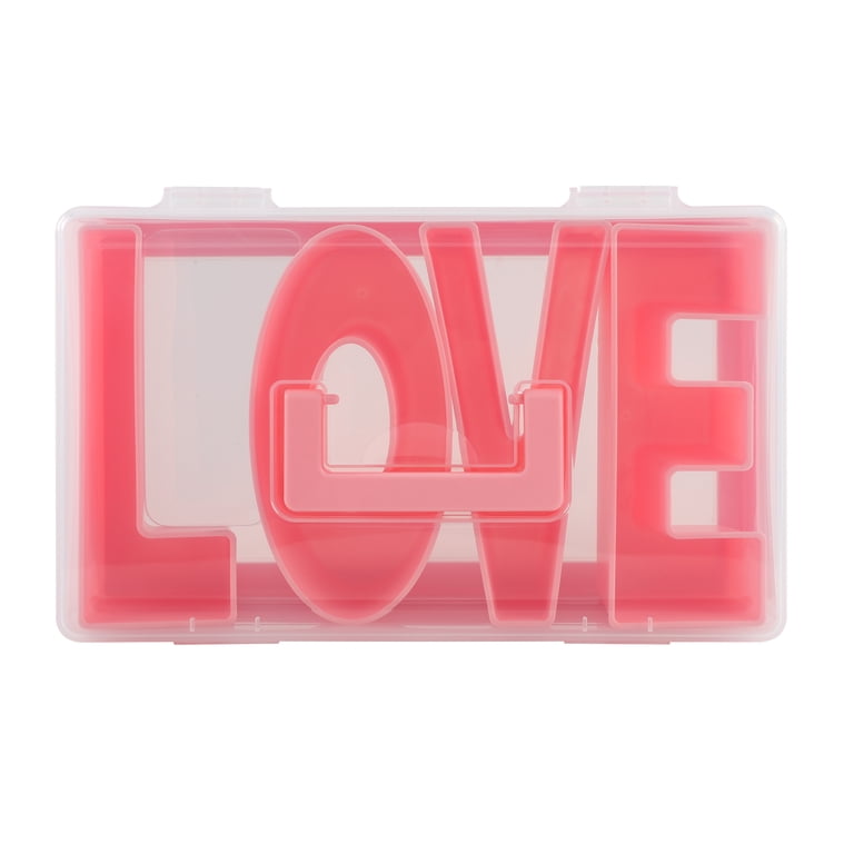 Cook with Color Valentine's Day Figural Plastic Snack Box, Pink