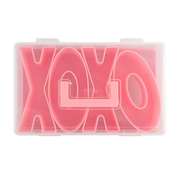 Cook with Color Valentines Day Figural Plastic Snack Box, Pink XOXO Design