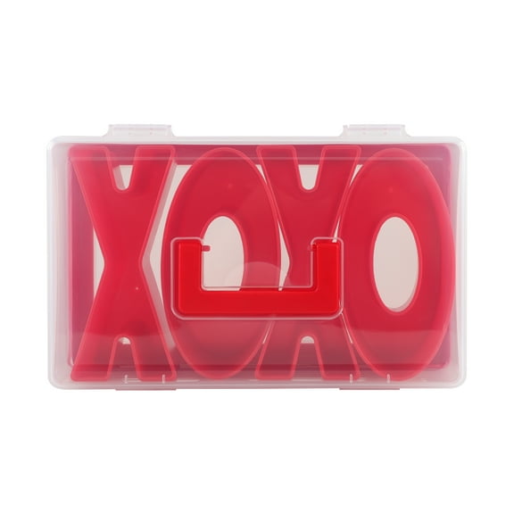 Cook With Color Valentine's Day Red Figural Plastic Snack Box, XOXO Design