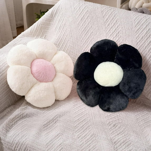 COOKCOK 2 Pcs Flower Pillow 15" Flower Throw Pillows, Cute Daisy Flower Shaped Floor Pillow Seat Cushions, Decorative Throw Pillows for Bedroom, Living Room