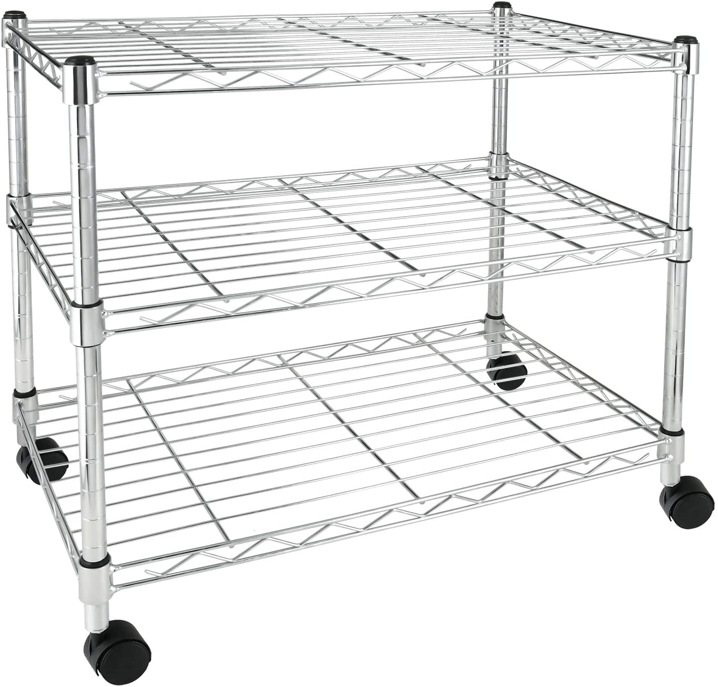 COOKCOK 3Tier Wire Shelving,24"D x 12"W x 22"H Storage Shelves with