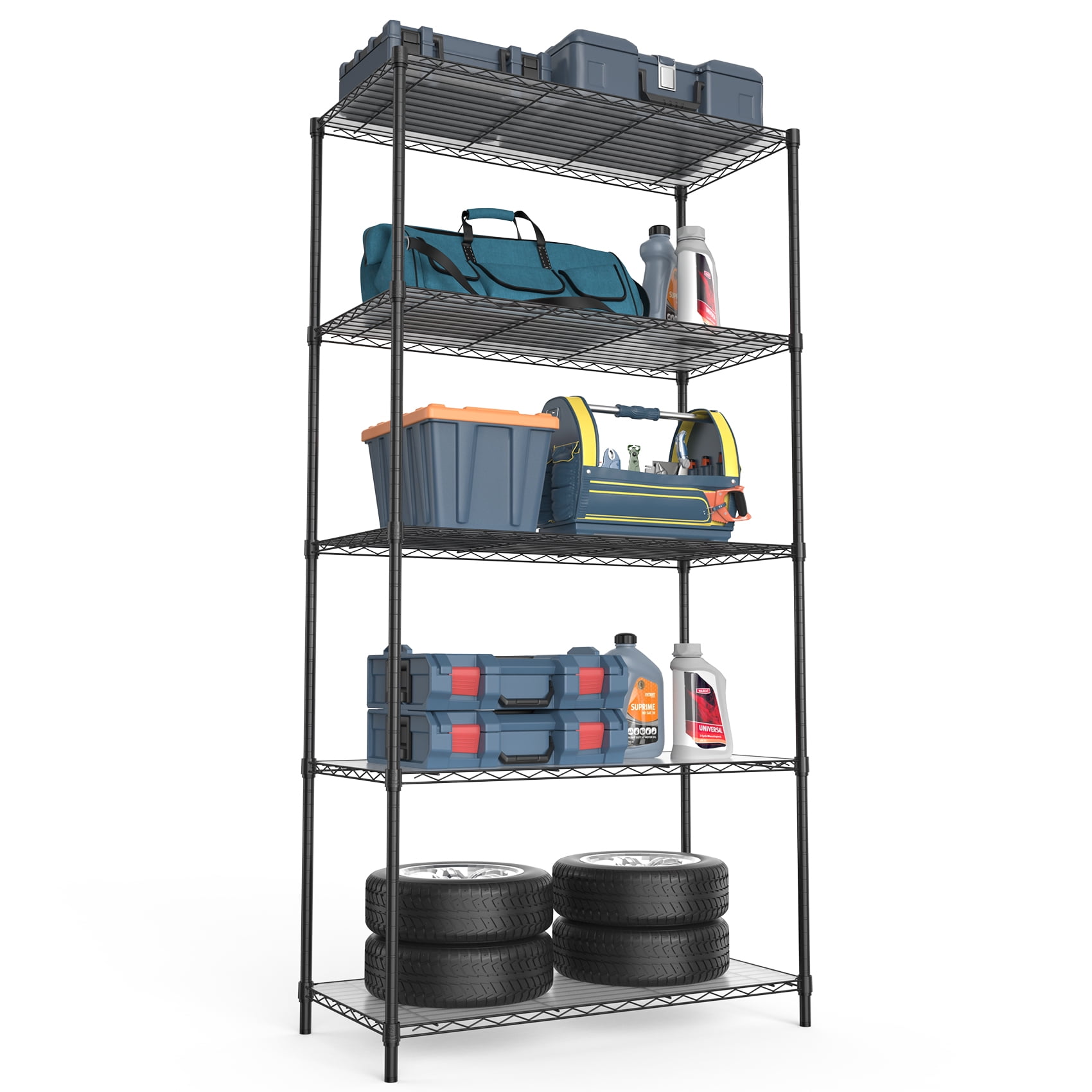 COOKCOK 5Tier Wire Shelving Unit, Height Adjustable Metal Shelves, 36