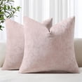 thumbnail image 1 of COOKCOK Chenille Black Throw Pillow Covers 18x18 Inch Set of 2, Decorative Soft Couch Pillow Covers Solid Dyed Accent Farmhouse Neutral Square Pillow Cases for Sofa Bed Living Room, Pink, 1 of 7