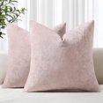 thumbnail image 1 of COOKCOK Chenille Throw Pillow Covers 18 x 18 Inch Set of 2, Soft Solid Dyed Decorative Accent Pillow Cases for Couch Sofa Bed Living Room, Pink, 1 of 6