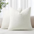 thumbnail image 1 of COOKCOK Chenille Throw Pillow Covers 18 x 18 Inch Set of 2, Soft Solid Dyed Decorative Accent Pillow Cases for Couch Sofa Bed Living Room, White, 1 of 6