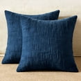 thumbnail image 1 of COOKCOK Chenille Throw Pillow Covers Set of 2, 18 x 18 Inch Thick Textured Farmhouse Couch Pillow Covers - Modern Neutral Decorative Pillow Cases for Sofa, Bed, Living Room, Navy Blue, 1 of 8
