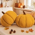 thumbnail image 1 of COOKCOK Pumpkin Pillows, Fall Pumpkin Pillow Set of 2, Large Size Throw Pillows Room Halloween Decoration Gifts, Teddy Fleece 14.2x10.2inch Accent Cushion for Holiday, Friends Gift, Yellow, 1 of 6