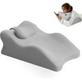 thumbnail image 1 of COOKCOK Relax Cush Pillow, Ergonomic Multi-Positional Wedge Pillow, Scientific Zoning Design for Effective Chin & Back Pain Relief, Memory Foam Bed Wedge Pillow for Reading, Massage, Grey, 1 of 8