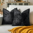 thumbnail image 1 of COOKCOK Set of 2 Black Decorative Velvet Throw Pillow Covers 18x18 Inches, Soft Neutral Accent Pillow Cases with Vintage Textured Farmhouse Couch Cushion Covers for Luxurious Home Decor, 1 of 10