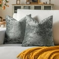 thumbnail image 1 of COOKCOK Set of 2 Gray Decorative Velvet Throw Pillow Covers 18x18 Inches, Soft Neutral Accent Pillow Cases with Vintage Textured Farmhouse Couch Cushion Covers for Luxurious Home Decor, 1 of 7