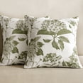 thumbnail image 1 of COOKCOK Set of 2 Floral Vintage Throw Pillow Covers Neutral Accent Print Decorative Cushion Covers Farmhouse Home Decor for Sofa Chair Couch Bedroom Living Room Outdoor, 22"x22", Light Green, 1 of 7