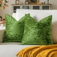 thumbnail image 1 of COOKCOK Set of 2 Sage Green Decorative Velvet Throw Pillow Covers 18x18 Inches, Soft Neutral Accent Pillow Cases with Vintage Textured Farmhouse Couch Cushion Covers for Luxurious Home Decor, 1 of 7