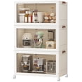 thumbnail image 1 of COOKCOK Storage Bins with Lids,3 Packs Stackable Bins with Wheels, Dual Open Collapsible Storage Bins for Home and Office, 21.7"x13.8"x36.6", 1 of 8