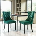 thumbnail image 1 of COOKCOK Velvet Dining Chairs Set of 2, Upholstered High-end Tufted Dining Room Chair with Wood Legs Nailhead Trim for Kitchen, Green, 1 of 9