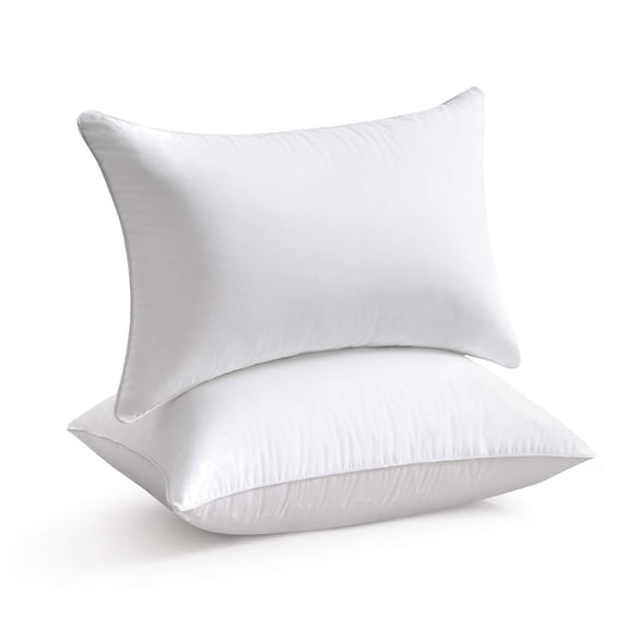 COOKEY 12x20 Pillow Inserts Set of 2, 100% Cotton Shell,Firm Support Decorative Pillow Insert for Couch & Bed,White