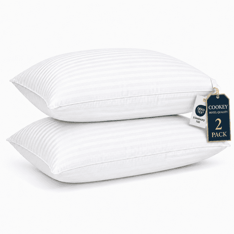 COOKEY Pillow for Bed Queen Size Set of 2 ,Down Alternative Pillows for Sleeping 20x30inch, Luxury Hotel Pillow for Back,Stomach or Side Sleeper