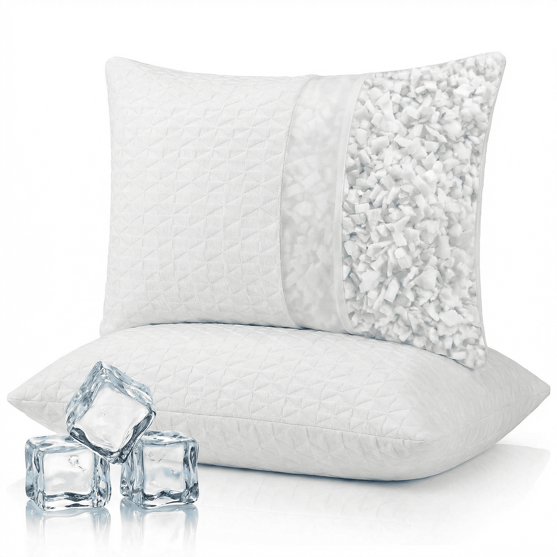 COOKEY Cooling Pillows King Size Set of 2, Memory Foam Pillows with Zipper, Adjustable Firmness for Sleeping Cool Cold Pillow to Hot, Side, Back and Stomach Sleepers, 2 Pack, 20x36 - Walmart.com