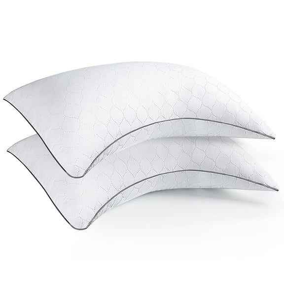 COOKEY Side Sleeper Pillow for Neck Pain Relief, Ergonomic Crescent Pillows for Side Sleepers, Medium Firm King Size 20"x36" 2 Pack, Cervical Pillow for Spinal Alignment