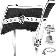 COOKEY 5 Pieces Dual Shower Head Combo Set, High Pressure Handheld Showerhead Rainfall Shower Head Combo with 60'' Extra Long Hose