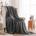 thumbnail image 1 of COOKEY Fleece Blanket Throw Size Dark Gray - 300GSM Soft Fluffy Microfiber Anti-Static Blanket 50"x60" for Couch Bed, 1 of 11