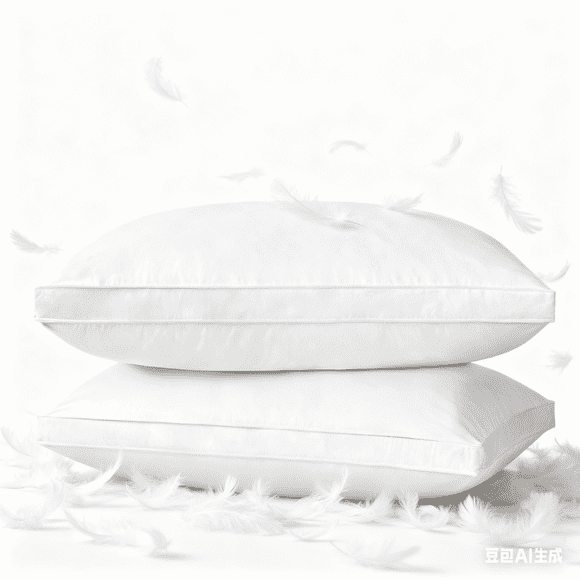 COOKEY Feathers Down Pillows Queen Size Set of 2, Hotel Quality Fluffy Bed Pillows, Soft Pillows for Sleeping, Organic Cotton Cover(20x30”, Pack of 2)