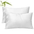 thumbnail image 1 of COOKEY Pillow Cases Queen Size Set of 2, Rayon Derived from Bamboo Pillowcases, Breathable & Cooling Pillow Covers with Envelope Closure, White, 20*30inches, 1 of 8