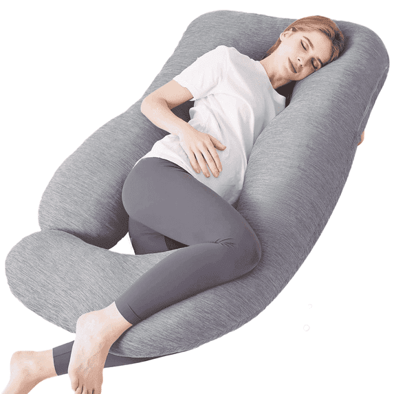 COOKEY Cooling Pregnancy Pillow,U Shaped Full Body Maternity Pillows for Belly and Back Support,Super Breathable for Hot Sleeper