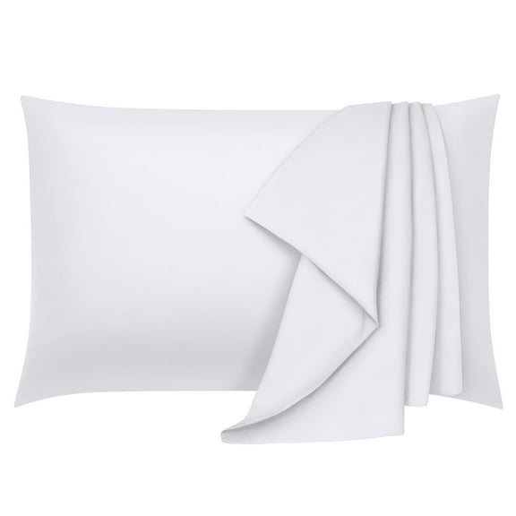 COOKEY Queen Pillowcases 2 Pack,Super Soft Brushed Microfiber Pillow Cover with Envelope Closure,20''x30'',White