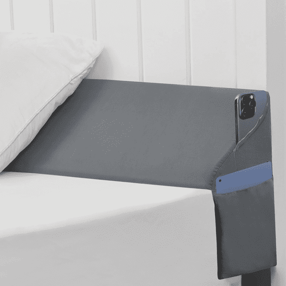 COOKEY Queen Size Bed Wedge Pillow for Headboard, 60"x10"x6" Mattress Gap Filler, Bed Gap Filler Cushion Between Mattress and Wall, Memory Foam Headboard Pillow with Side Pockets, Gray